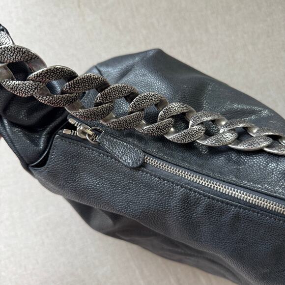 CHANEL Black Caviar 31 Hobo Leather Chunky Chain Link Handle Logo Shoulder Bag - Picture 8 of 14